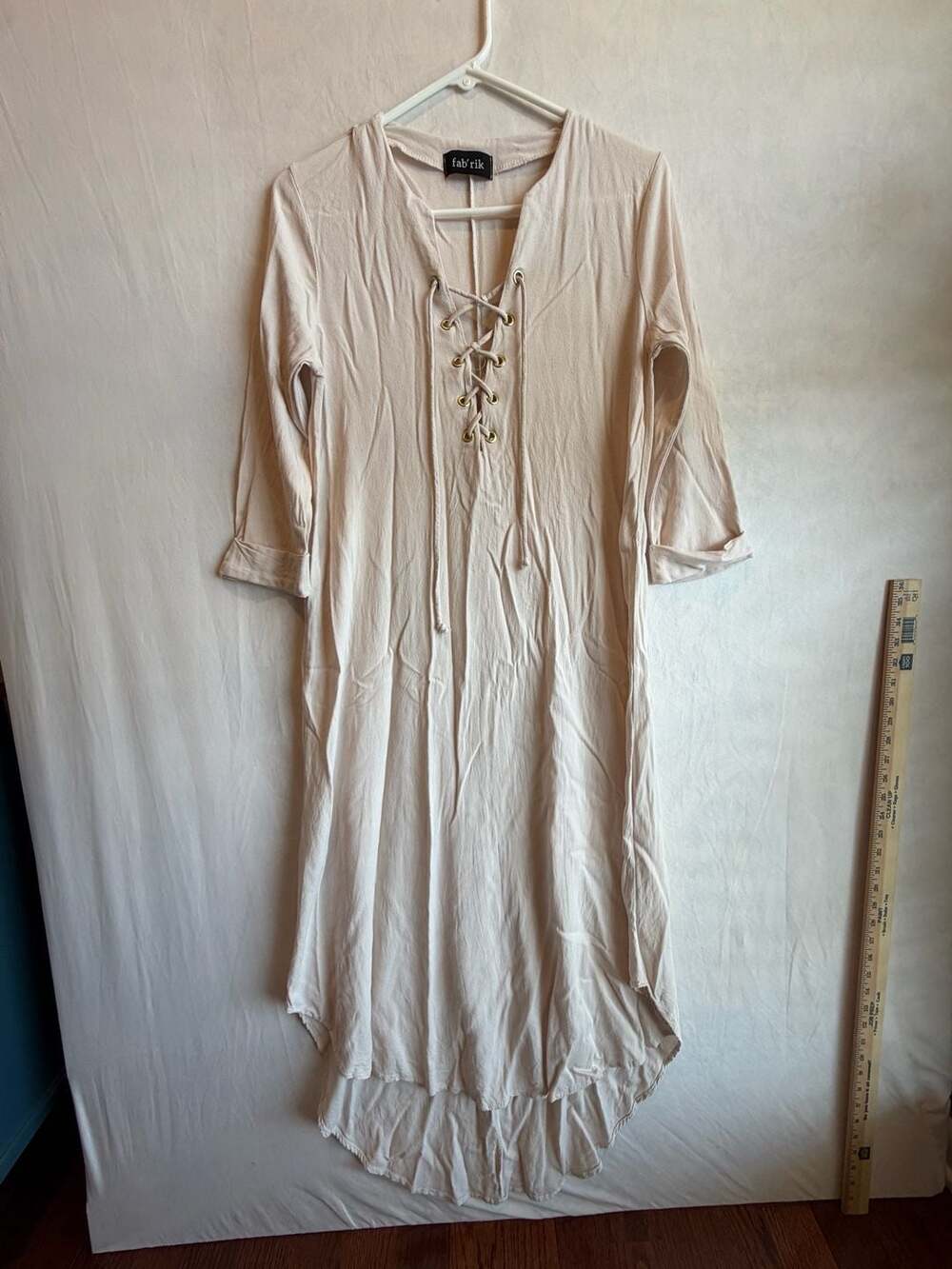 fab'rik Lace-Up Long Sleeve Rayon Dress size small